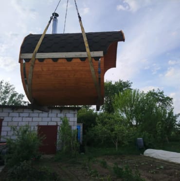 Купить баню бочку № 497 в Вязьме по цене от 367023 руб. цена в Вязьме от 367 023 руб.